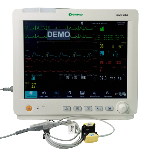 Монітор пацієнта BM800А з модулем капнографії основного потоку (CO2)