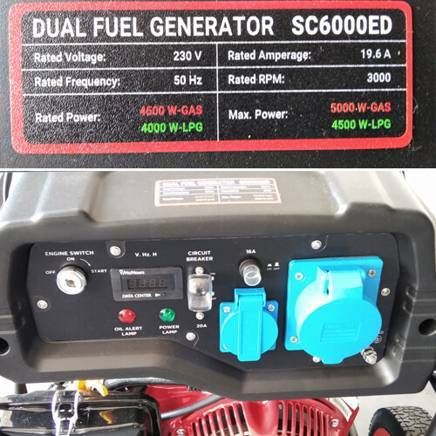 Генератор газобензиновий 5 кВт SC6000ED Senci