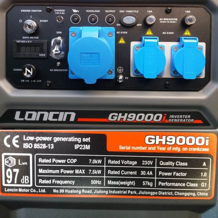 Генератор инверторный 7,5 кВт Loncin GH9000i