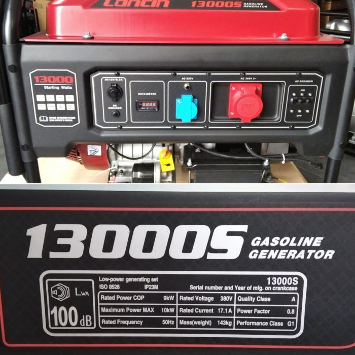 Генератор бензиновый 10 кВт Loncin LC13000S 