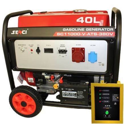 Генератор бензиновий 8.5 кВт Senci SC11000-V ATS 380V