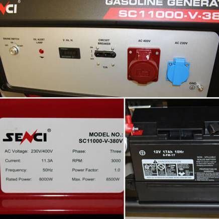 Генератор бензиновий 8.5 кВт Senci SC11000-V 380V